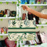 Customized White & Green Floral Printed Handheld Box Hand Bag - Uncommongifts.in