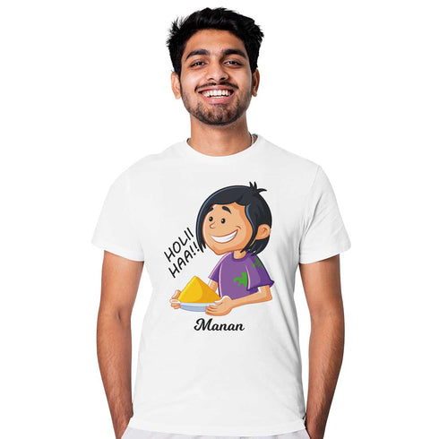 Personalized Printed Holi T-Shirt for a Colorful Celebration - Uncommongifts.in