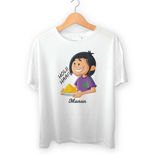 Personalized Printed Holi T-Shirt for a Colorful Celebration - Uncommongifts.in