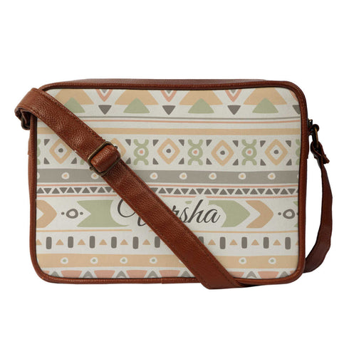 Yellow & Green Tribal Printed Structured Sling Bag - Uncommongifts.in