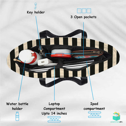 Strip printed Women's Office Bag - Uncommongifts.in