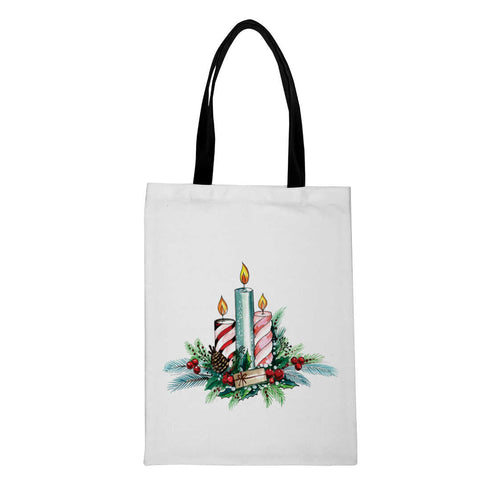 Christmas Candles Theme Printed Tote Bag - Uncommongifts.in