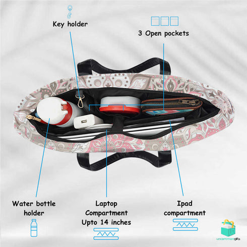 Mandala floral Women's Office Bag - Uncommongifts.in