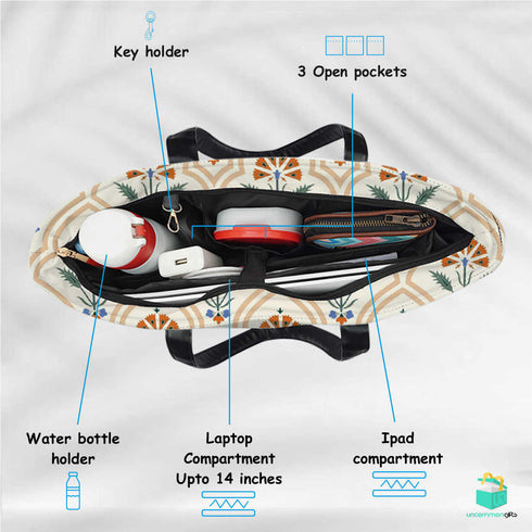 Mughal floral Women's Office Bag - Uncommongifts.in