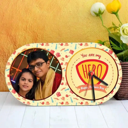 Personalized Fathers Day Oval Photo Clock