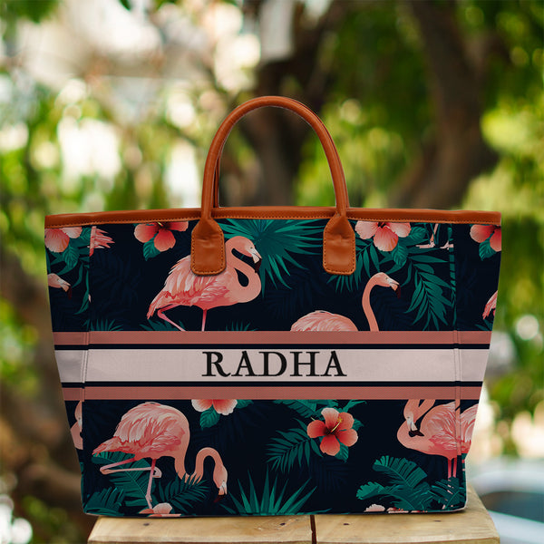 Flamingo Printed Luna Handbag - Uncommongifts.in