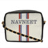 Personalised White Striped Sling Bag - Uncommongifts.in