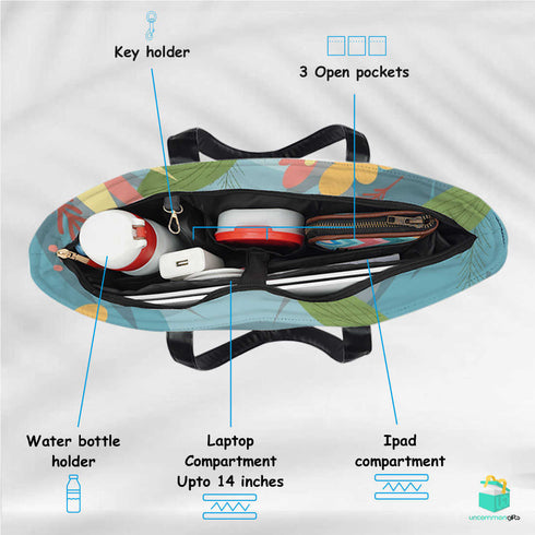 Tropical Print Women's Office Bag - Uncommongifts.in