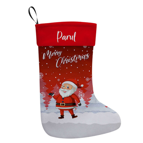 Personalized Merry Christmas Santa Decoration Socks - Uncommongifts.in