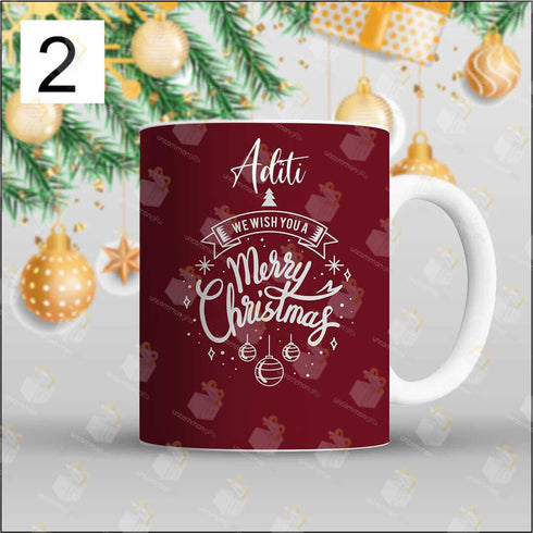 Personalised Merry Christmas Printed Mug
