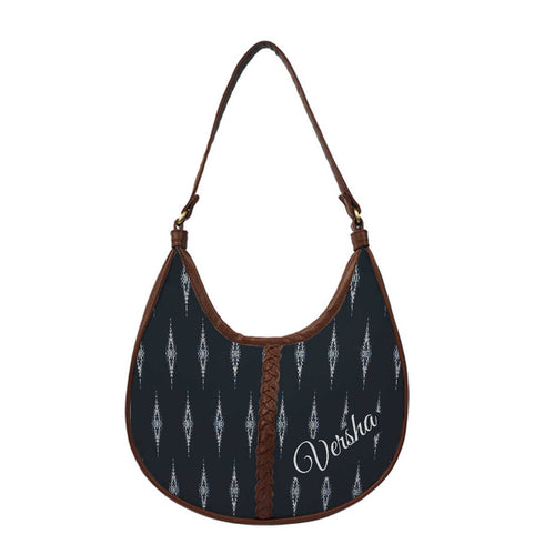 Ethnic Motifs Printed Half Moon Hobo Bag - Uncommongifts.in
