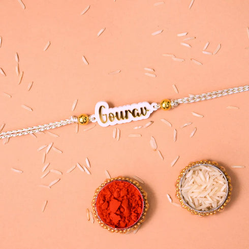Personalised | Golden Acrylic Name Rakhi
