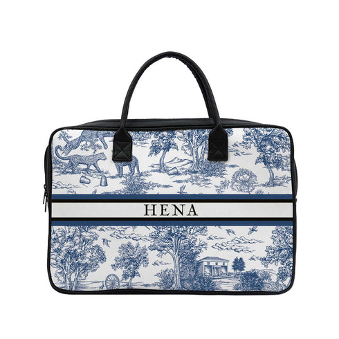 Customized Animal Printed Canvas and PU Laptop Bag - Uncommongifts.in