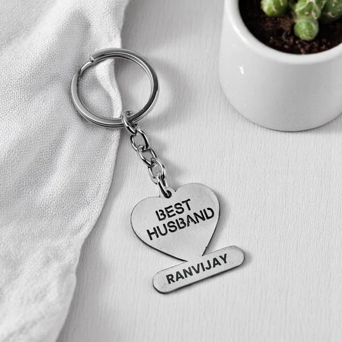 Personalised Metal Best Husband Keychain