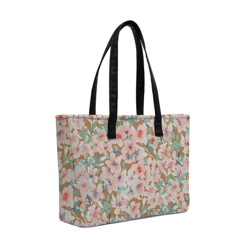 Pink Floral Print Women's Office Bag - Uncommongifts.in