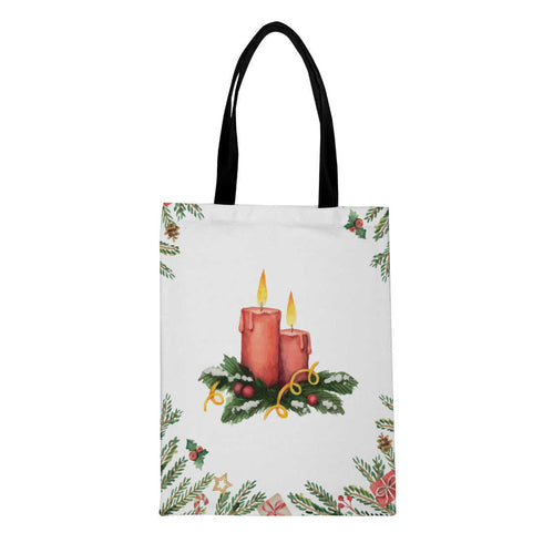 Candle - Christmas Theme Printed Tote Bag - Uncommongifts.in