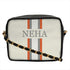 Canvas Customized White Striped Sling Bag - Uncommongifts.in