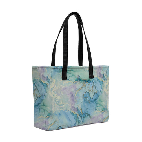 Blue Marble Print Women's Office Bag - Uncommongifts.in