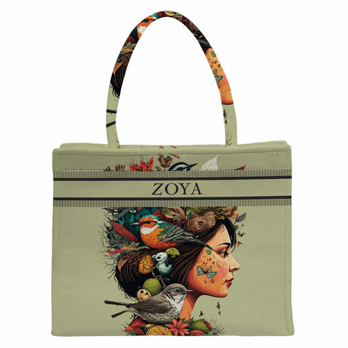 Beautiful Girl Printed Box Tote Bag - Uncommongifts.in