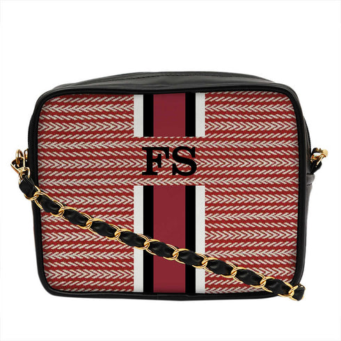Customized Striped Sling Bag - Uncommongifts.in