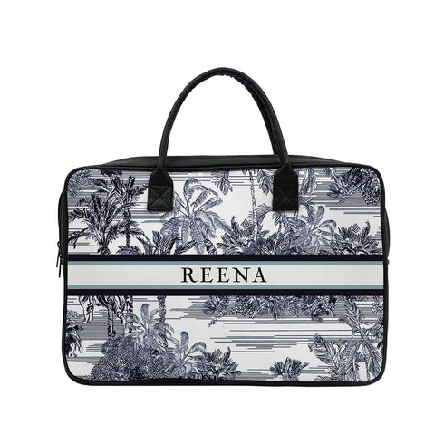 Customized Animal Printed Canvas and PU Laptop Bag - Uncommongifts.in