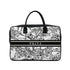Black & White Animal Printed Customised Canvas and PU Laptop Bag - Uncommongifts.in