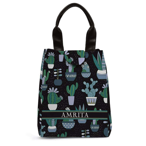 Printed Canvas Lunch Bag - Uncommongifts.in