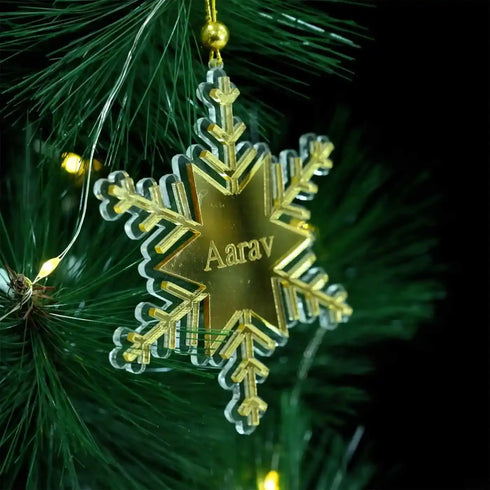 Personalized Star Flakes Acrylic Ornament For Christmas