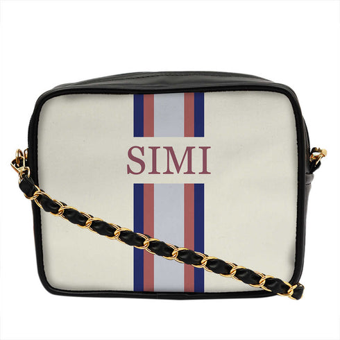 Customized Canvas Striped Sling Bag - Uncommongifts.in