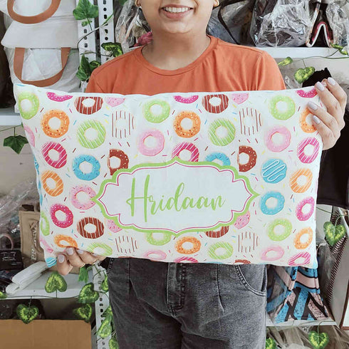 Personalized Donuts Printed Kids Pillow