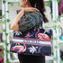Customized Blue Flamingo Printed Structured Tote Box Bag - Uncommongifts.in