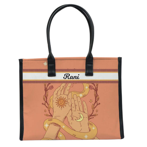 Personalised Hand Girl Printed Box Tote Bag - Uncommongifts.in