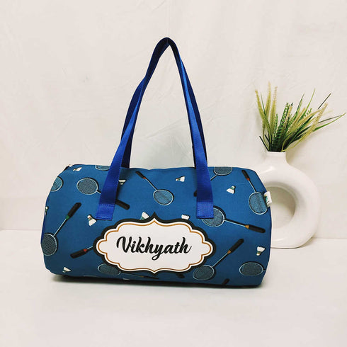 Personalized Blue Printed Kids Duffle Bag Gift Combo