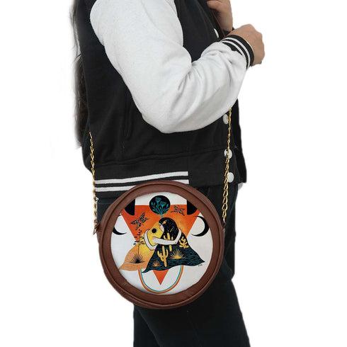 Personalized Canvas Round Sling Bag - Uncommongifts.in