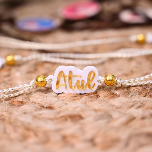 Personalised | Golden Acrylic Name Rakhi