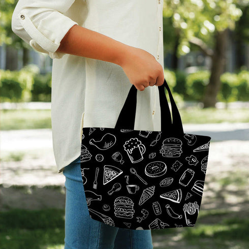 Printed Canvas Lunch Bag - Uncommongifts.in
