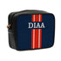 Navy Blue Customized Red Striped Sling Bag - Uncommongifts.in