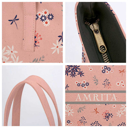 Printed Canvas Shopper Tote Bag - Uncommongifts.in