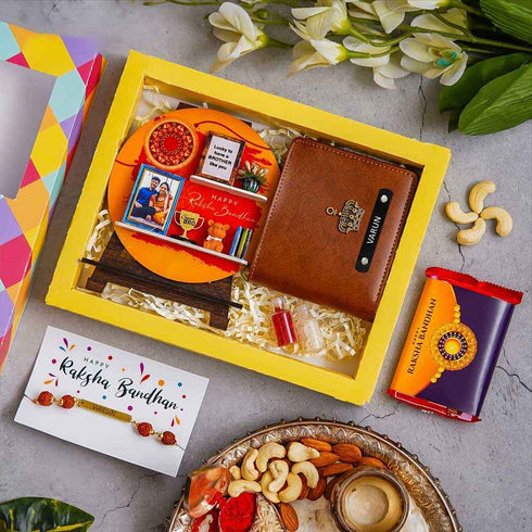 Personalised Wallet Rakhi Gift Combo