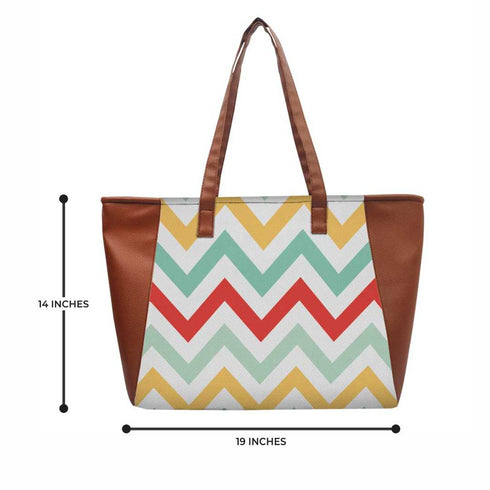 Geometric Printed Shopper Shoulder Tote Bag - Uncommongifts.in