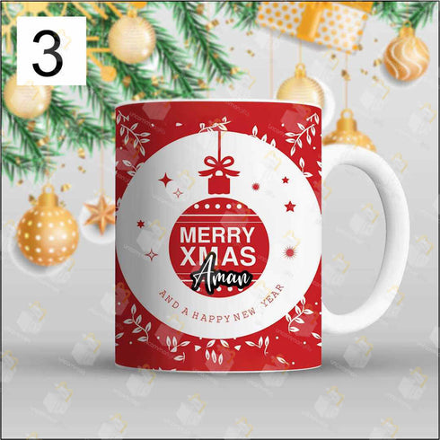 Personalised Merry Christmas Printed Mug