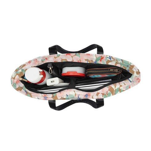 Pink Floral Print Women's Office Bag - Uncommongifts.in