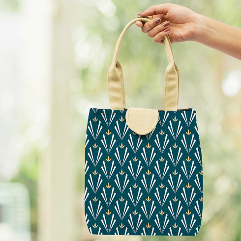 Printed Canvas Lunch Bag - Uncommongifts.in