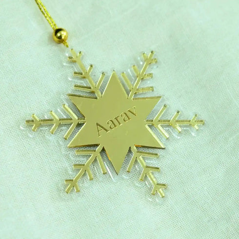 Personalized Star Flakes Acrylic Ornament For Christmas