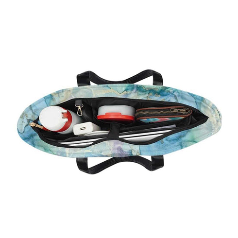 Blue Marble Print Women's Office Bag - Uncommongifts.in