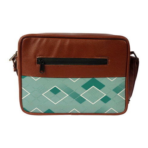 Women Blue Geometric Printed Structured Sling Bag - Uncommongifts.in