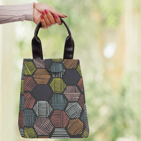 Printed Lunch Bag With Handle - Uncommongifts.in