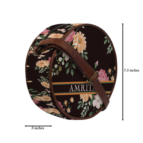 Black Floral Printed Swagger Sling Bag - Uncommongifts.in