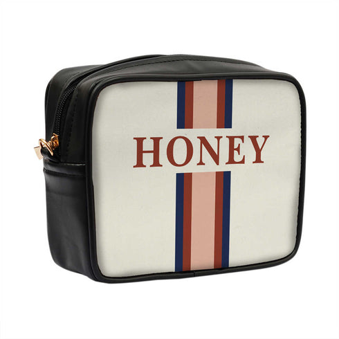 Canvas Personalized White Striped Sling Bag - Uncommongifts.in