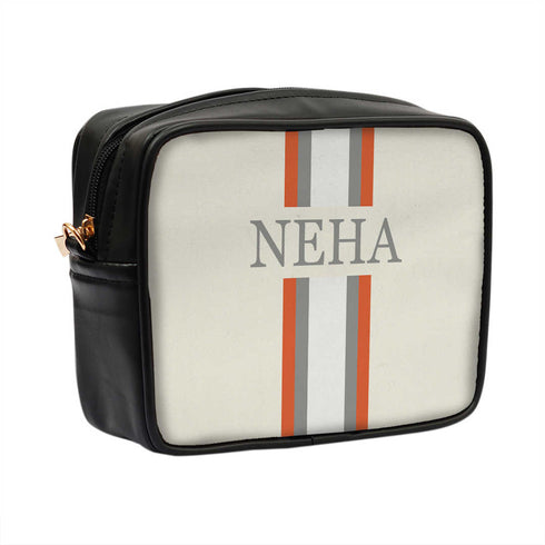 Canvas Customized White Striped Sling Bag - Uncommongifts.in
